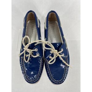 Sperry Navy Patent Loafer Leather